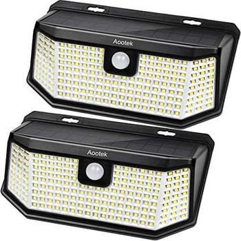 9: Aootek 182 Led Solar outdoor motion sensor lights