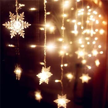 1: Senofun Snowflakes LED Curtain Lights