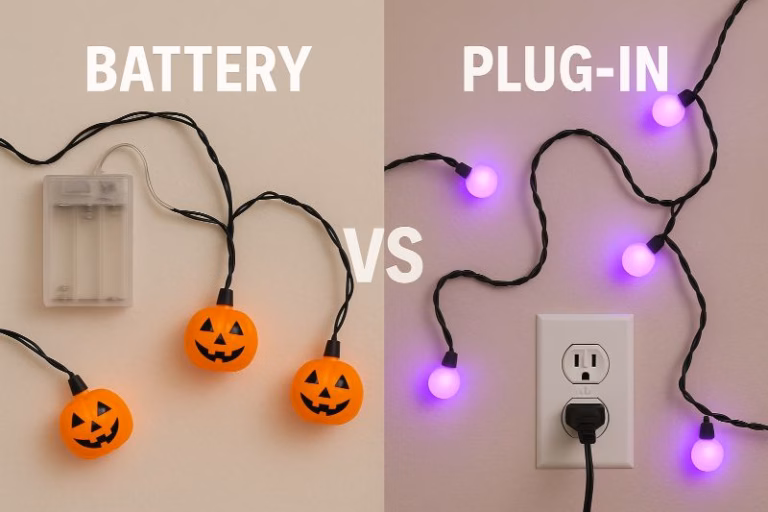 Battery vs Plug-In Halloween Lights: What Works Best for Your Display